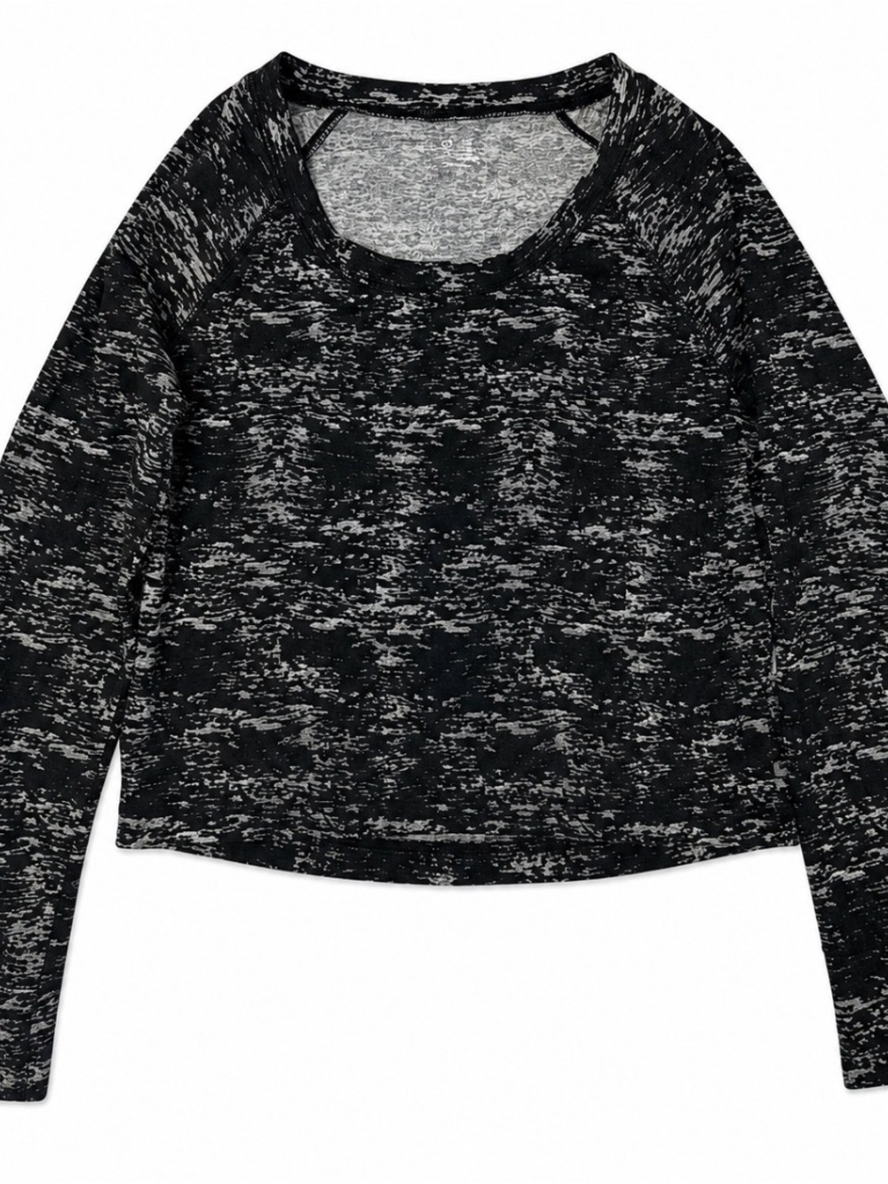 GAP Black Marled Long Sleeve Scoop Neck Top